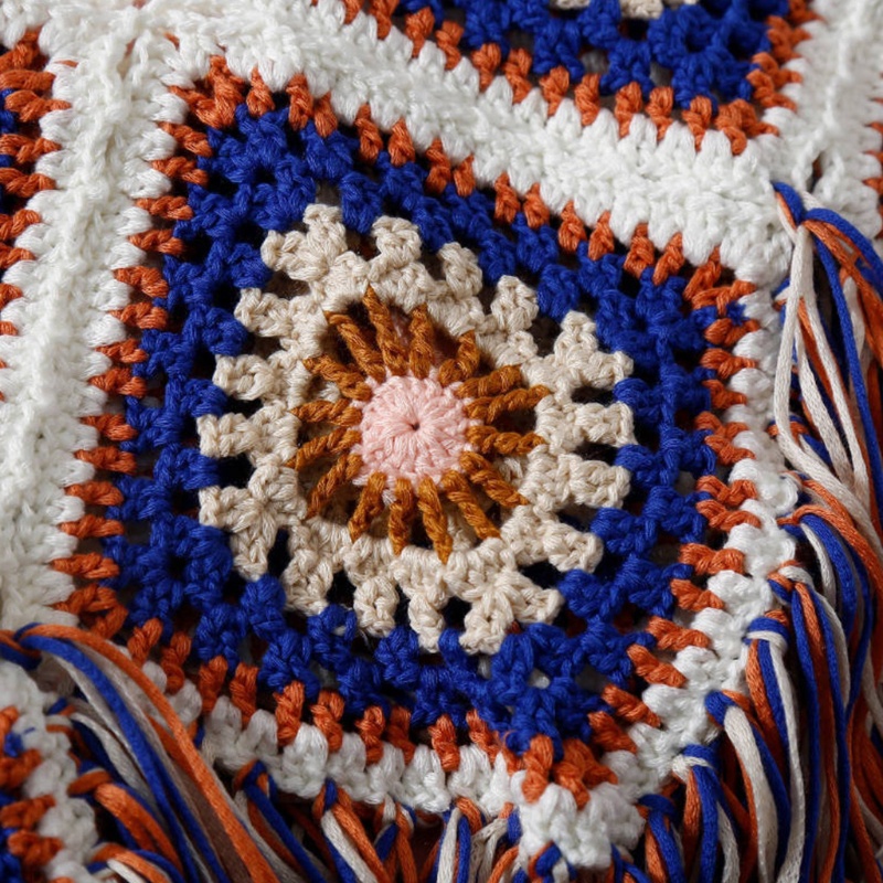 Áo Croptop Dệt Kim Không Tay Cổ Chữ V Họa Tiết Hình Thoi Nhiều Màu Phong Cách Boho Quyến Rũ Cho Nữ