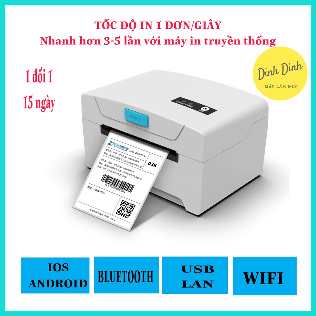 Máy in nhiệt, in đơn hàng TMĐT POS-8600 in bill, hóa đơn, phiếu giao hàng, tem vận chuyển dùng giấy in tự dán bảo hành