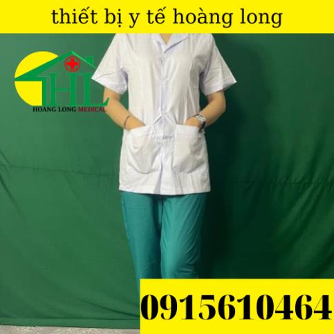 Áo Blouse bác sĩ dáng ngắn - tay cộc nữ các size S M L XL