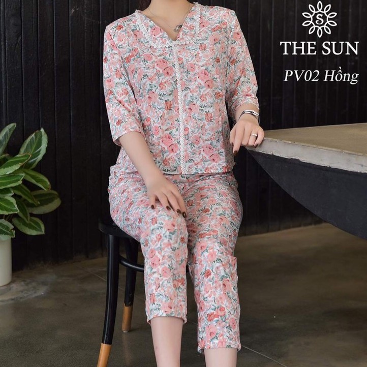 [FreeShip – Sale khô máu] Bộ Đồ Mặc Nhà Nữ Siêu Sang - Mã PV02 Chất Lụa Giấy Mát Mịn Thấm Hút Mồ Hôi 2 Màu Vàng Và Hồng | BigBuy360 - bigbuy360.vn