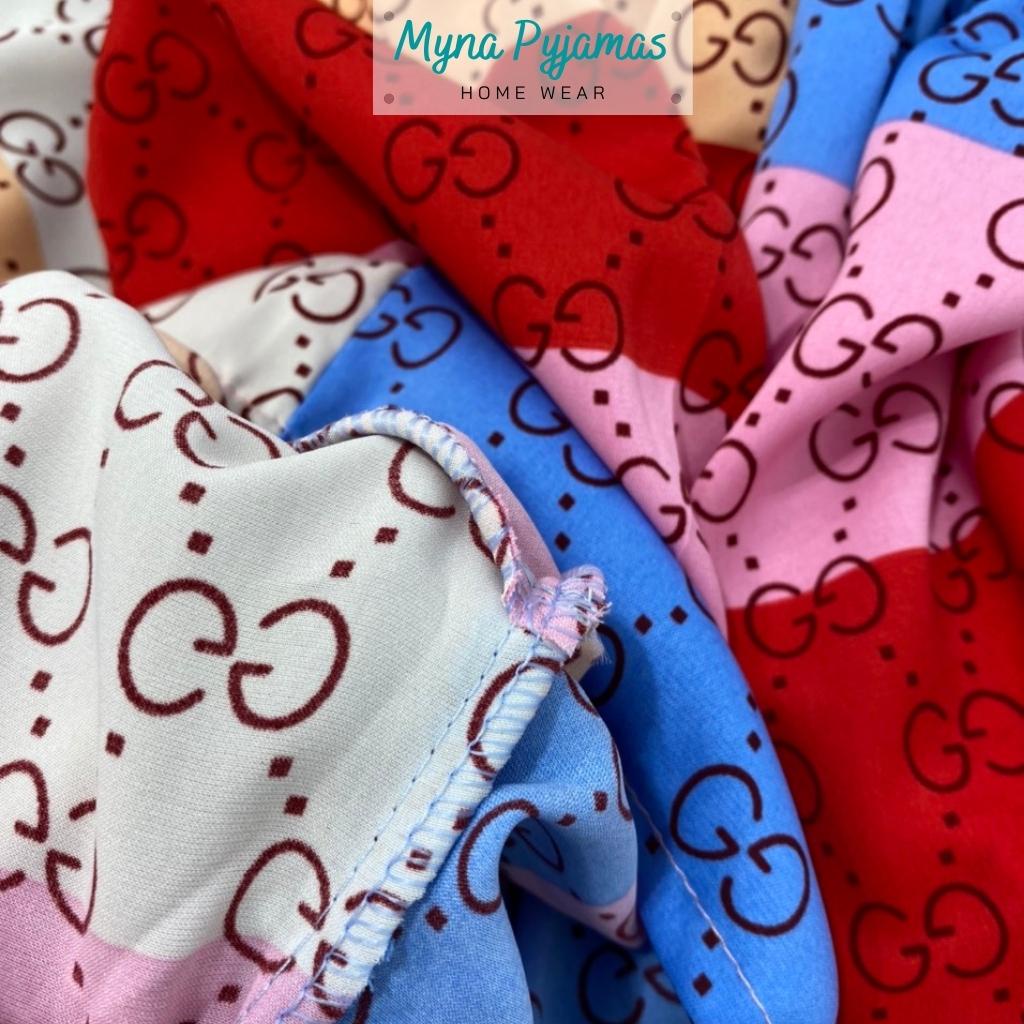Bộ pyjama lụa cộc đùi nữ cổ viền ren tiểu thư - MYNA PYJAMAS