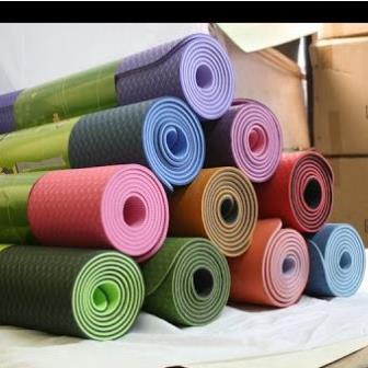 Thảm Tập yoga Thể Dục Tại Nhà cao su non Chống Trượt 2 Lớp Dày 6mm Chất Liệu TPE Cao Cấp Chống Trơn Trượt