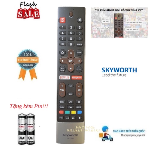 Remote Điều khiển tivi Skyworth giọng nói- Hàng mới chính hãng Skyworth 100% Tặng kèm Pin!!!