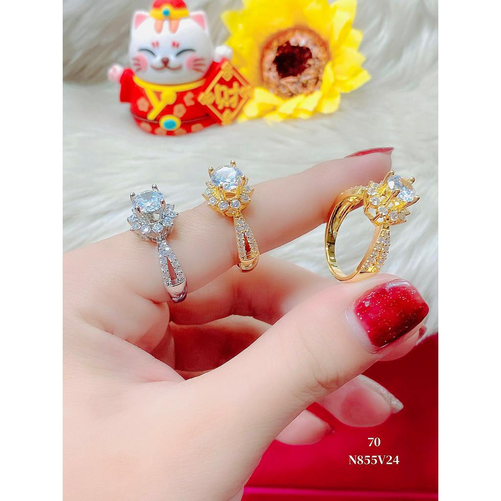 Nhẫn nữ UHA mạ vàng 18k đính đá CZ - Trang Sức UHA N855