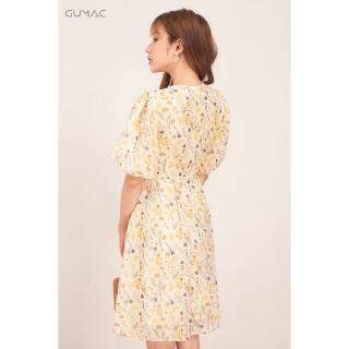 Đầm hoa phối nút DA523 GUMAC