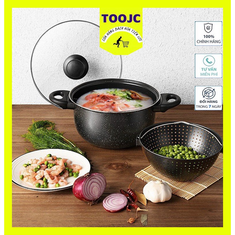 Nồi đa năng có giá lọc xoay 360 độ phù hợp để luộc/ hấp siêu tiện dụng