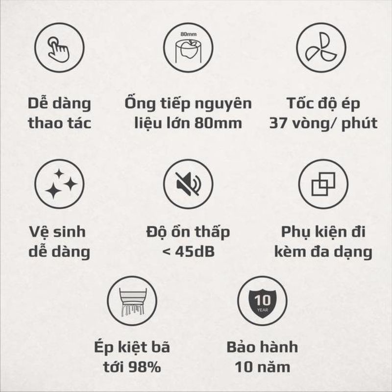 [Mã 33ELSALE hoàn 7% đơn 300K] [CHÍNH HÃNG] Máy Ép Chậm OLIVO SJ 189 - Ép Rau Củ Trái Cây Hoa Quả - Kiệt Bã