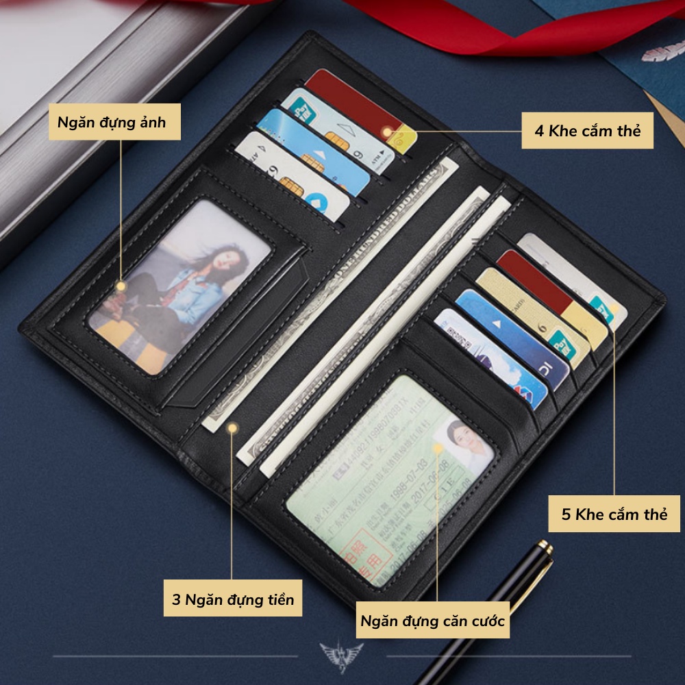 Ví Dài Nam,Ví Đứng Nam Cầm Tay Cao Cấp William POLO,Chất liệu Da Bò thật ,Full hộp đựng -Thiết kế nhiều ngăn- 𝑰𝑩𝑨𝑮