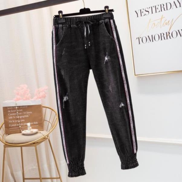Quần jean đen big size wash rách ống túm size lớn 65-90kg ! ,