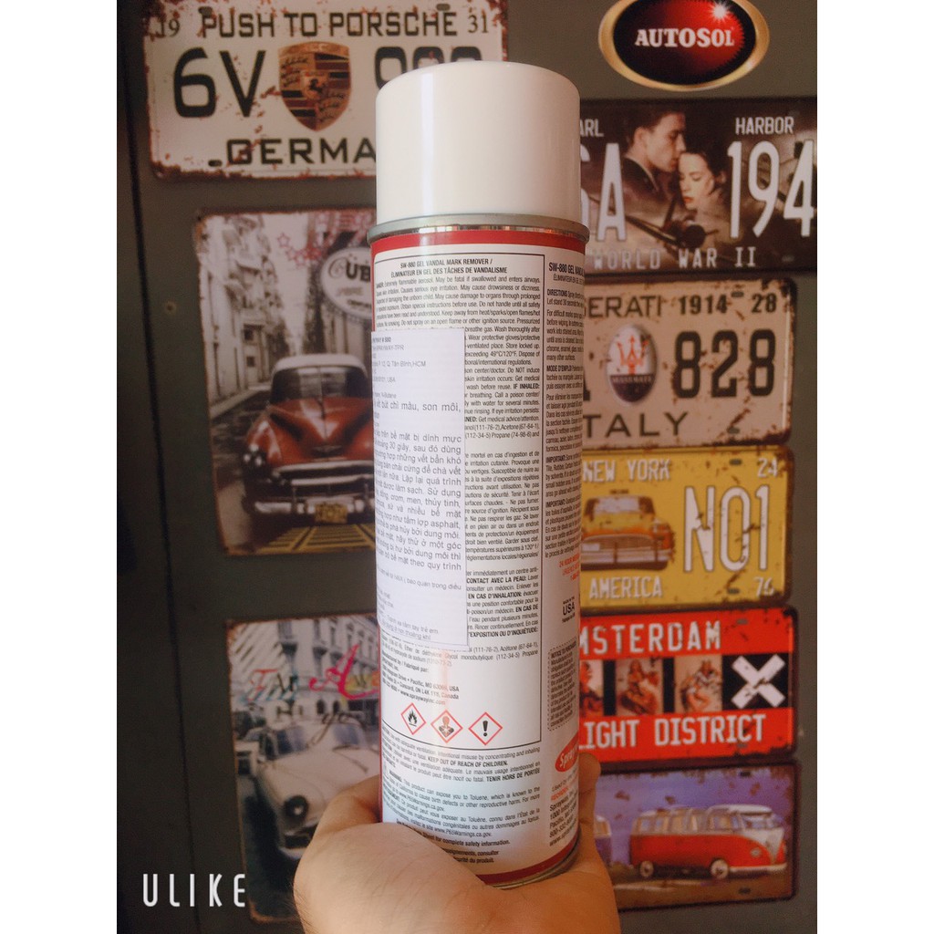 Chai xịt tẩy vết mực in, bút chì,son môi,bám trên tường tứ Mĩ Sprayway Gel Vandal Mark Remover 880 425g chamsocxe