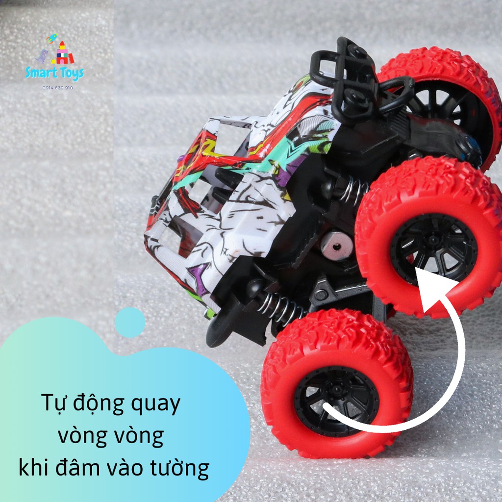 Đồ chơi xe ô tô địa hình bánh đà quán tính, chống lật chạy trên mọi địa hình, nhựa nguyên sinh an toàn