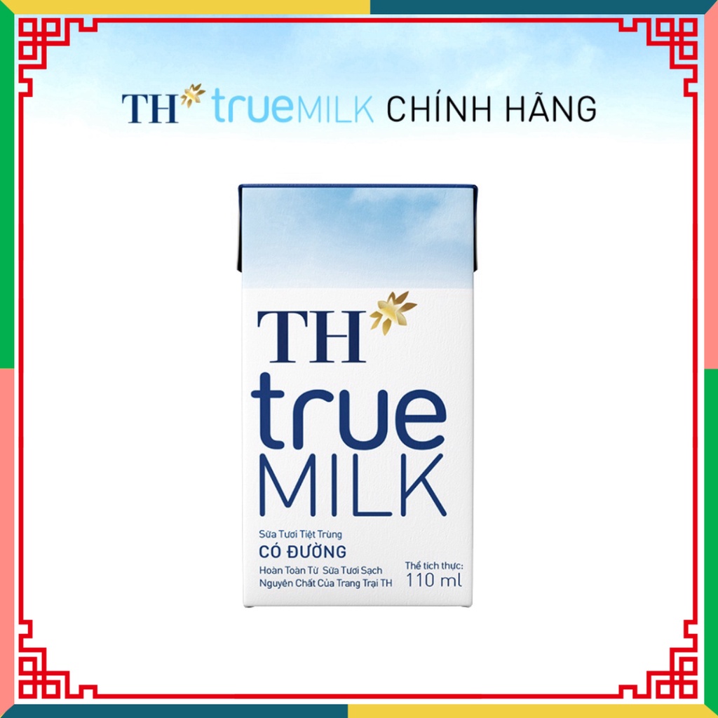 Thùng 48 hộp sữa tươi thanh trùng có đường TH True Milk 110ml (110ml x 48) ( Đại lý Ngọc Toản)