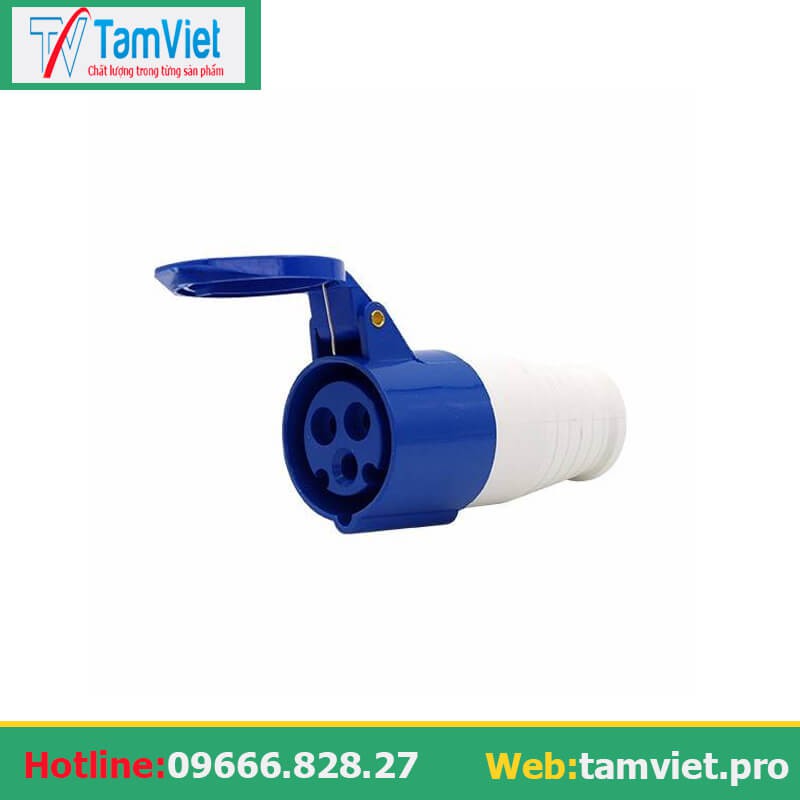 Ổ cắm công nghiệp 1 pha 16A 3 chấu di động