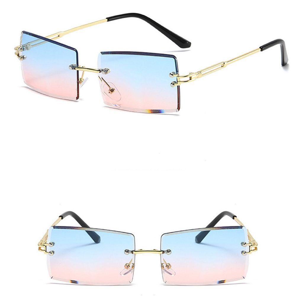Kính Mát Vuông Không Gọng Chống Bức Xạ UV400 Màu Gradient BACK2LIFE Cho Nữ