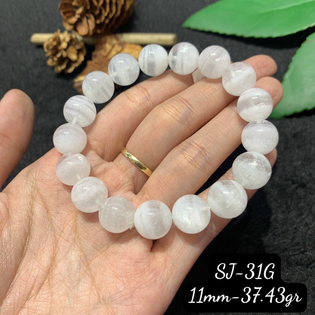Vòng Tay Thach Anh Ưu Linh Trắng Đủ Size 8-12mm