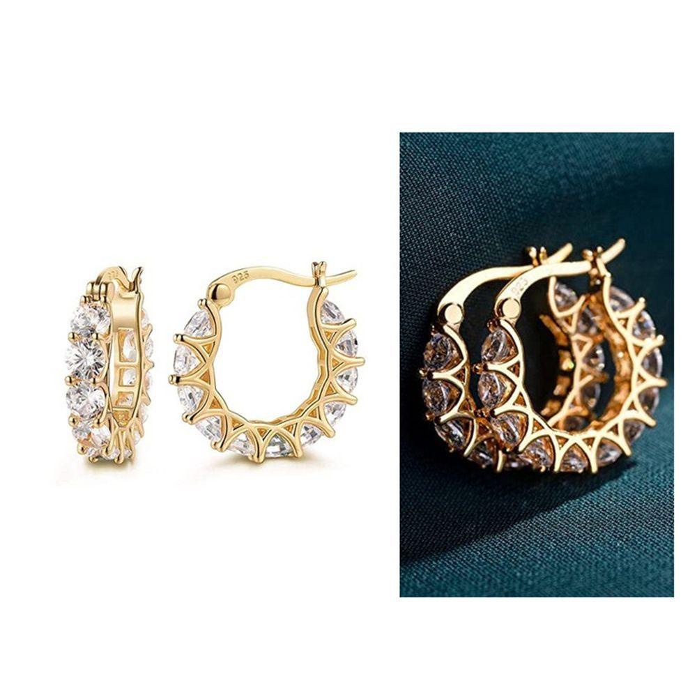 Bông Tai Dạng Vòng Phối Ren Sang Trọng Không Gây Dị Ứng