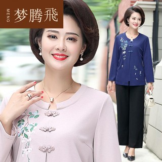 2019 Mới TRUNG NIÊN Phong Cách Phương Tây Áo Sơ Mi Dài Tay hàng Quảng Châu