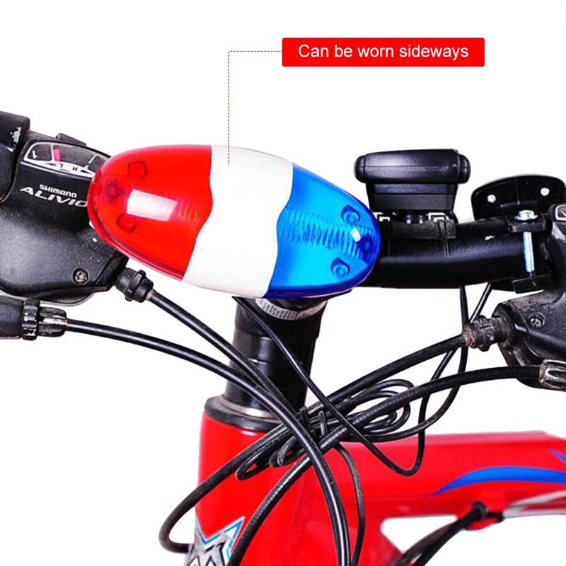1 Chuông Điện Tử 4 Âm Thanh Đa Năng Cảnh Báo Gắn Xe Đạp Leo Núi Kèm 6 Đèn LED Chống Nước