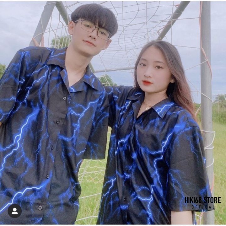 Áo Sơ Mi Tay Lửng Menden Sấm Xét Thunder Phản Quang Fulltag  Lụa Mềm 100% | BigBuy360 - bigbuy360.vn