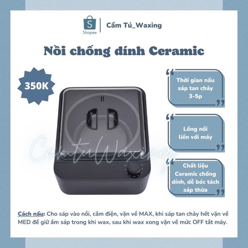 NỒI NẤU SÁP WAX CHỐNG DÍNH CAO CẤP CERAMIC