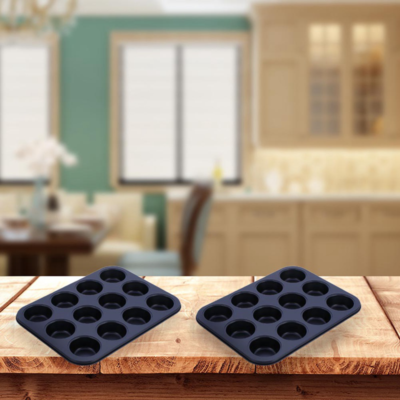 Khuôn nướng bánh muffin 12 ô bằng thép carbon chất lượng cao