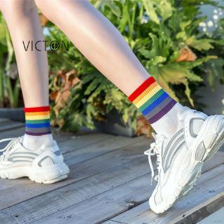 #wholesale Women Stripes Print Breathable Elastic Socks