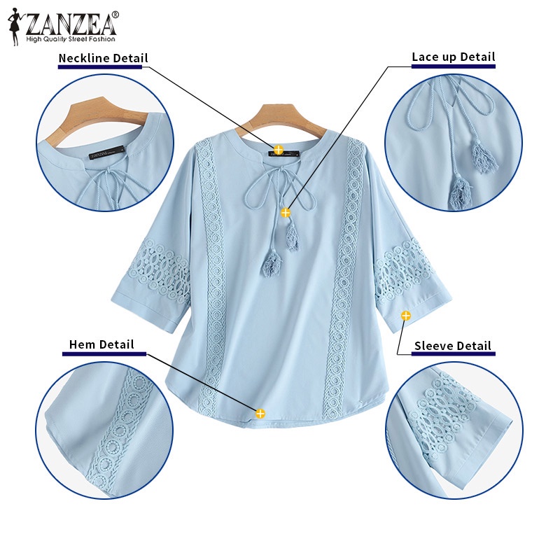 Zanzea Áo Nữ Tay 3 / 4 Cổ Chữ V Thời Trang Quyến Rũ