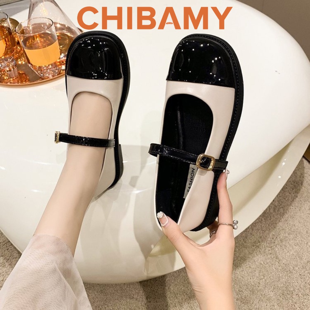 Giày búp bê Mary Jane nữ da mềm đế bệt 3cm phong cách học sinh Nhật
