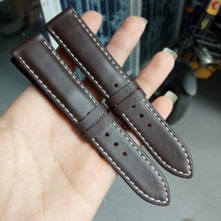 Dây đồng hồ nâu chỉ trắng