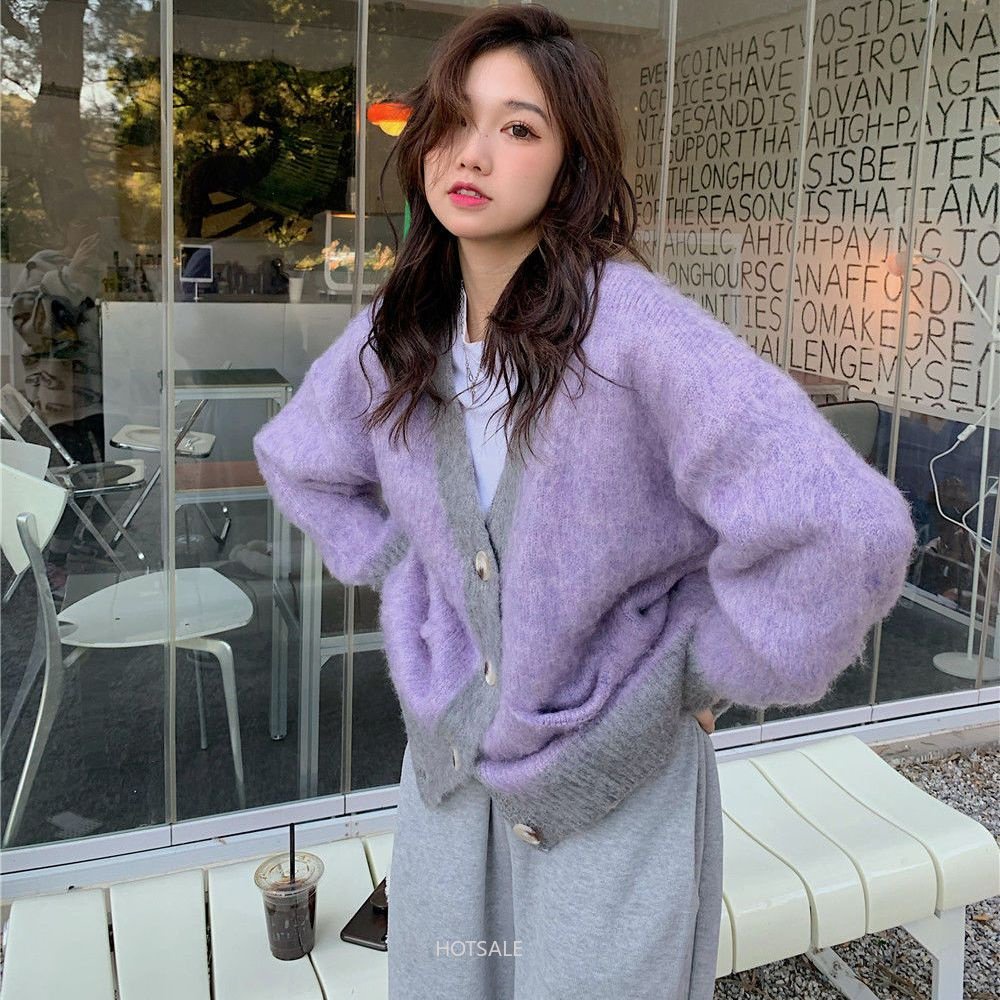 Áo Khoác Cardigan Dệt Kim Mềm Mại Tay Dài Dáng Rộng Cổ Chữ V Phong Cách Phương Tây Dành Cho Nữ