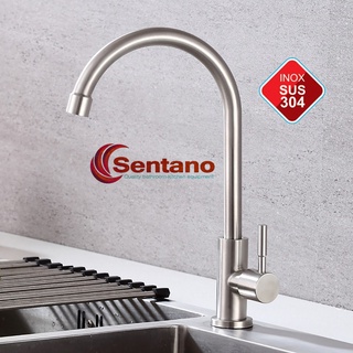 Vòi chén LẠNH STN-503 Sentano (TẶNG KÈM DÂY CẤP INOX) vòi dùng 1 đường nước inox 304 ống phi 18
