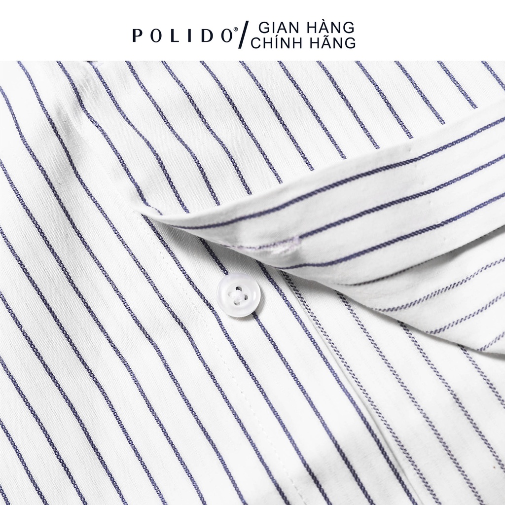 Áo Sơmi kẻ sọc CF 2, Màu Xanh Navy Chất Liệu Cotton Bền Đẹp, Vải Mỏng Thoáng Mát Form Slimfit | BigBuy360 - bigbuy360.vn