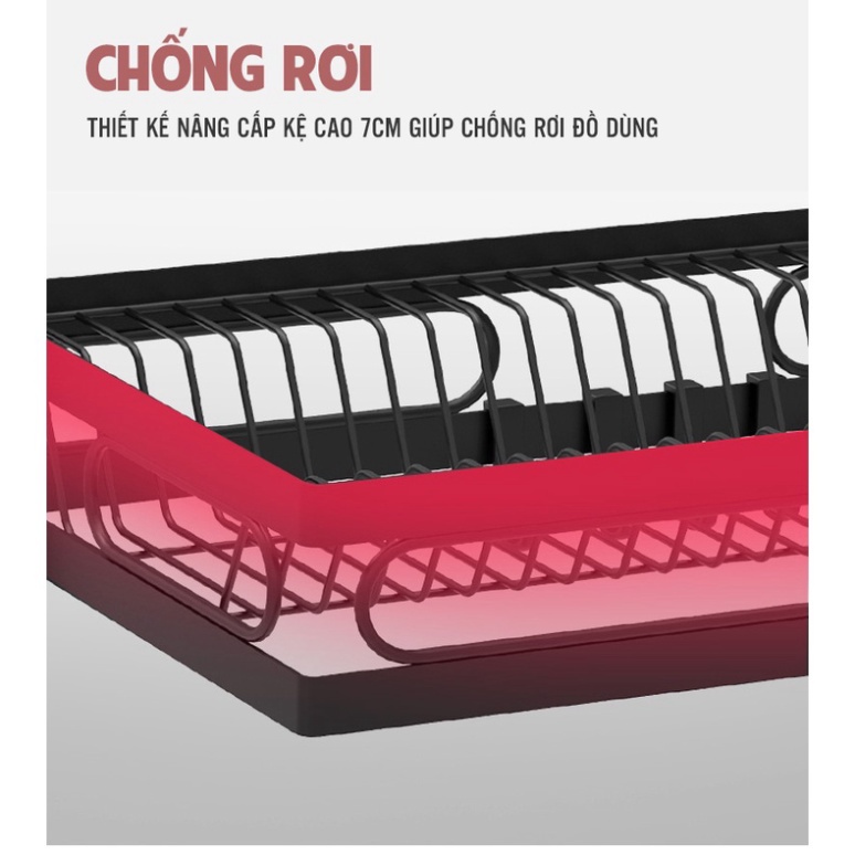 [SHIP HỎA TỐC]Kệ để chén đĩa thông minh IGA trên bồn rửa bát 2 tầng cao cấp Chính Hãng