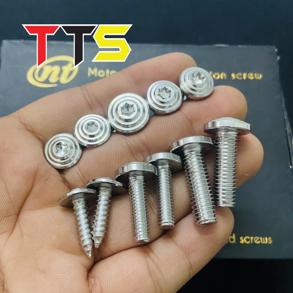 ỐC INOX SALAYA THÁI ĐẦU DÙ DẸP SỬ DỤNG CHO XE MÁY HONDA, YAMAHA ( 5LY - 6LY -8LY )