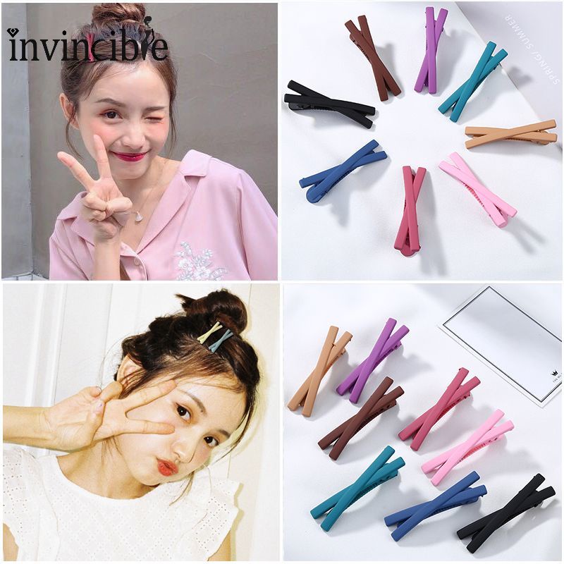 Korean Colorful Frosted Side Clip/ Cute Cross Bow Hair Clip/ Women Girls Hair Styling Hair Accessories