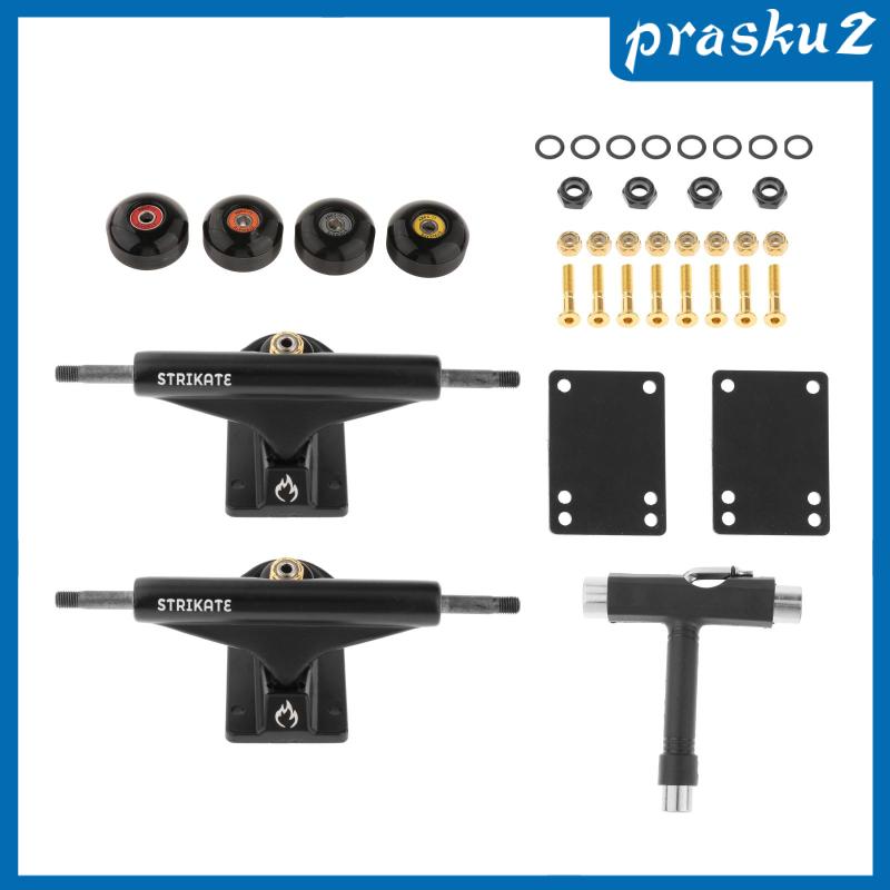 [PRASKU2]Skateboard TRUCKS 52mm Wheels and Bearings with Pads