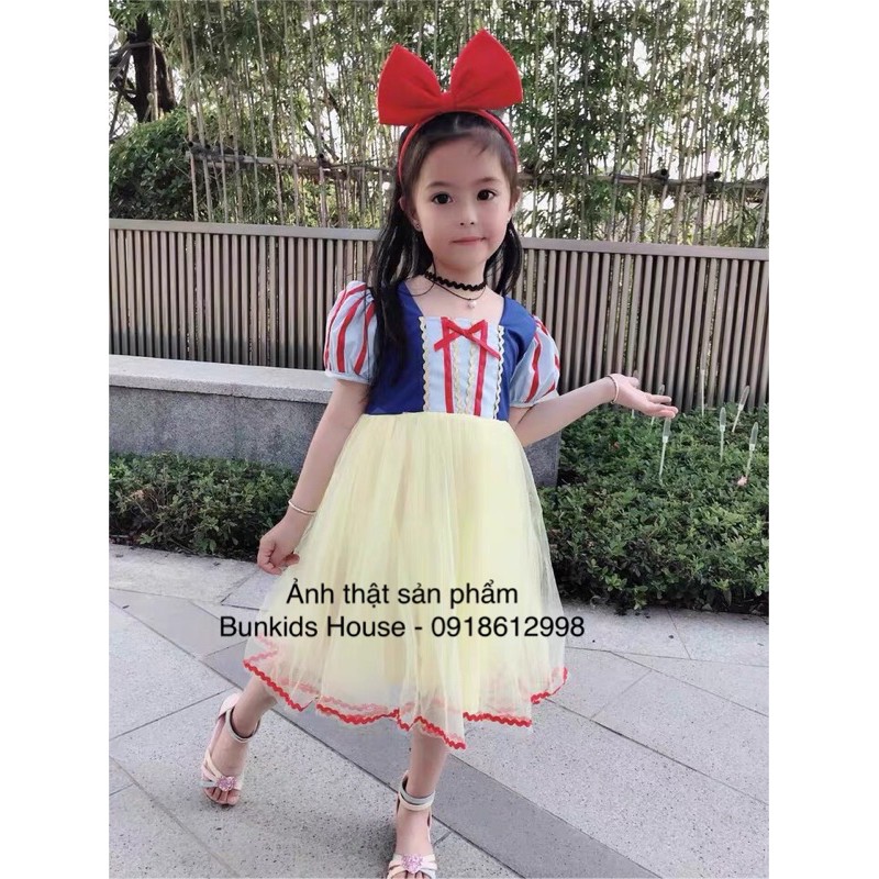 Váy công chúa Bạch Tuyết cho bé gái từ 10-40kg - tặng kèm nơ + ảnh thật
