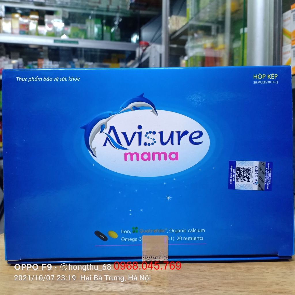 Avisure mama hộp kép 60 viên (2 hộp x 30 viên) vitamin tổng hợp cho mẹ bầu