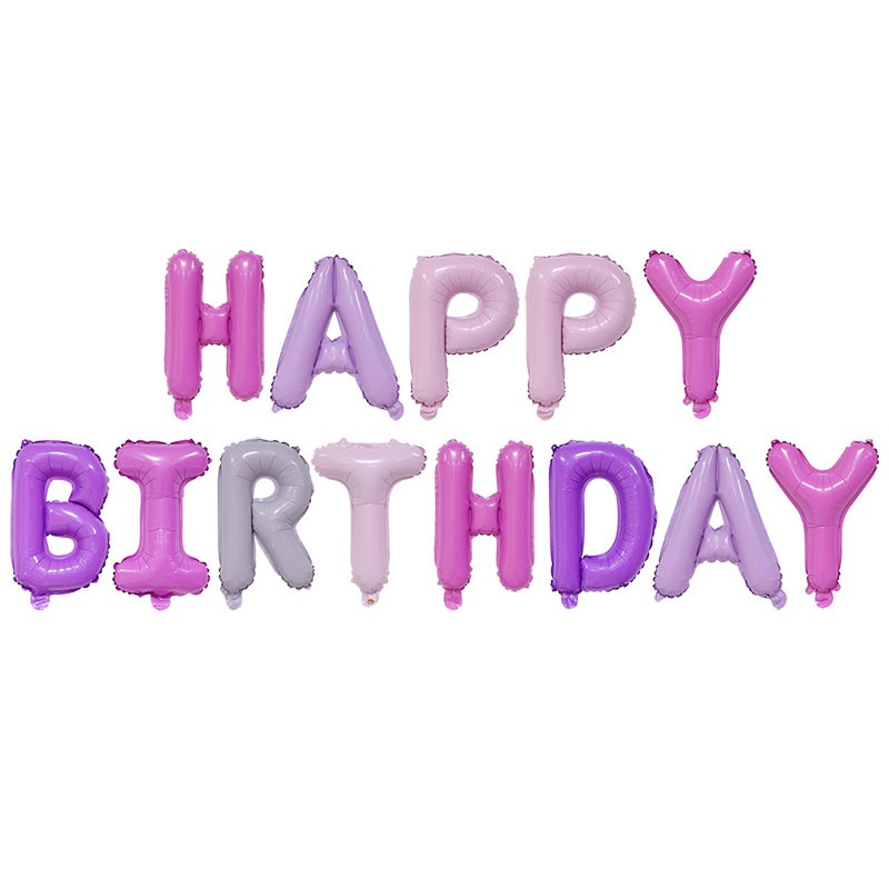 Set 13 Bong Bóng Lá Nhôm Hình Chữ Happy Birthday Trang Trí Tiệc