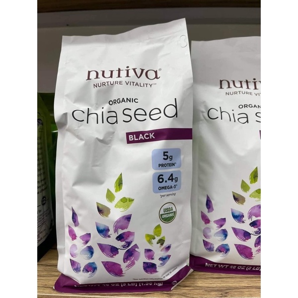 (Hàng Mỹ) Hạt Chia ĐenNutiva - Chia Seed Organic Nutiva 1,36kg