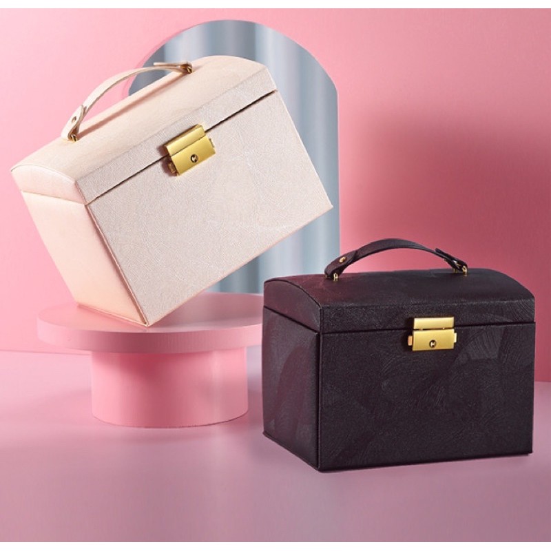 Hộp da đựng phụ kiện trang sức nữ mini thanh lịch cho phái đẹp, chất liệu da pu cao cấp, bền bỉ - nâng tầm phong cách