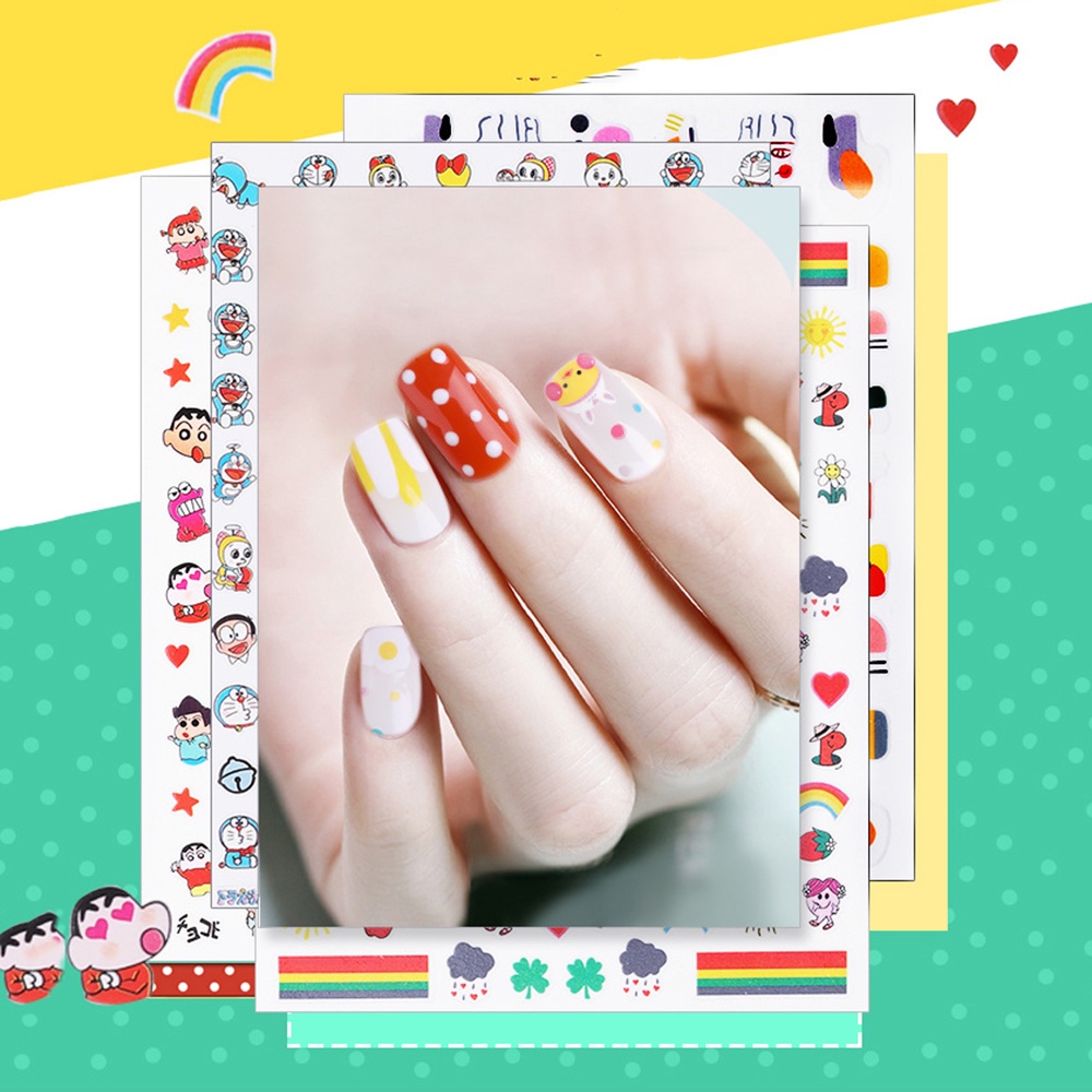 [Hàng mới về] Nhãn dán họa tiết hoạt hình 3D xinh xắn trang trí móng tay nghệ thuật