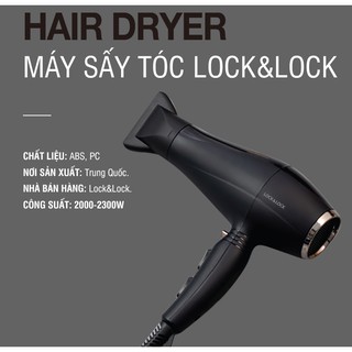 Máy sấy tóc Lock&Lock màu đen 220-240V ENA146BLK - Công suất lớn 2200W - Hàng chính hãng thumbnail