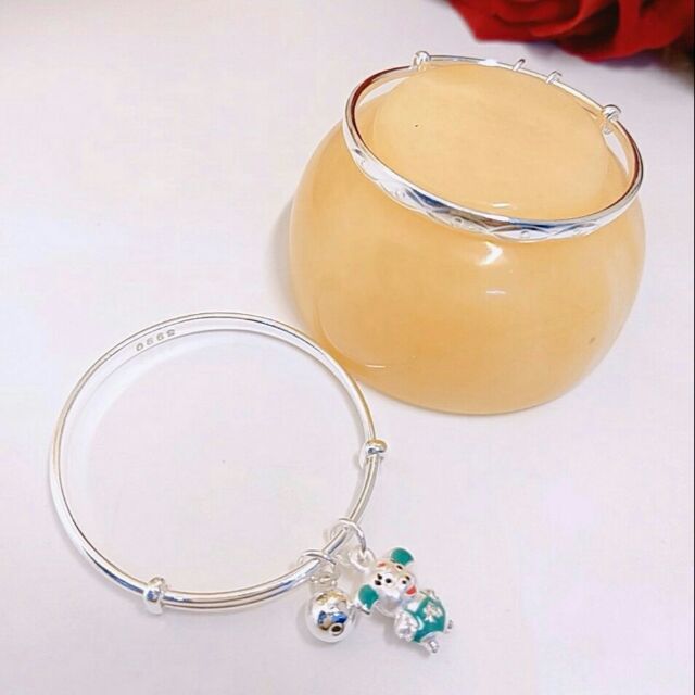 Lắc cứng bạc ta- Lắc bé giáp lợn | BigBuy360 - bigbuy360.vn