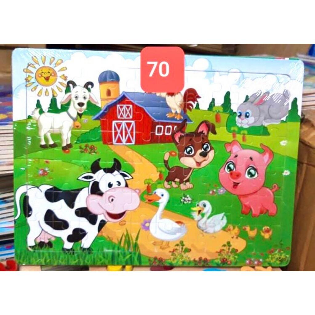 Tranh ghép hình bằng gỗ cho bé 60 mảnh - Đồ chơi ghép gỗ PUZZLE - Bộ xếp gỗ