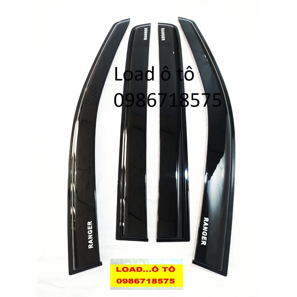 Vè Che Mưa, Viền Che Mưa Xe Ford Ranger 2023 Mẫu Mới Cao Cấp Nhựa ABS Đen