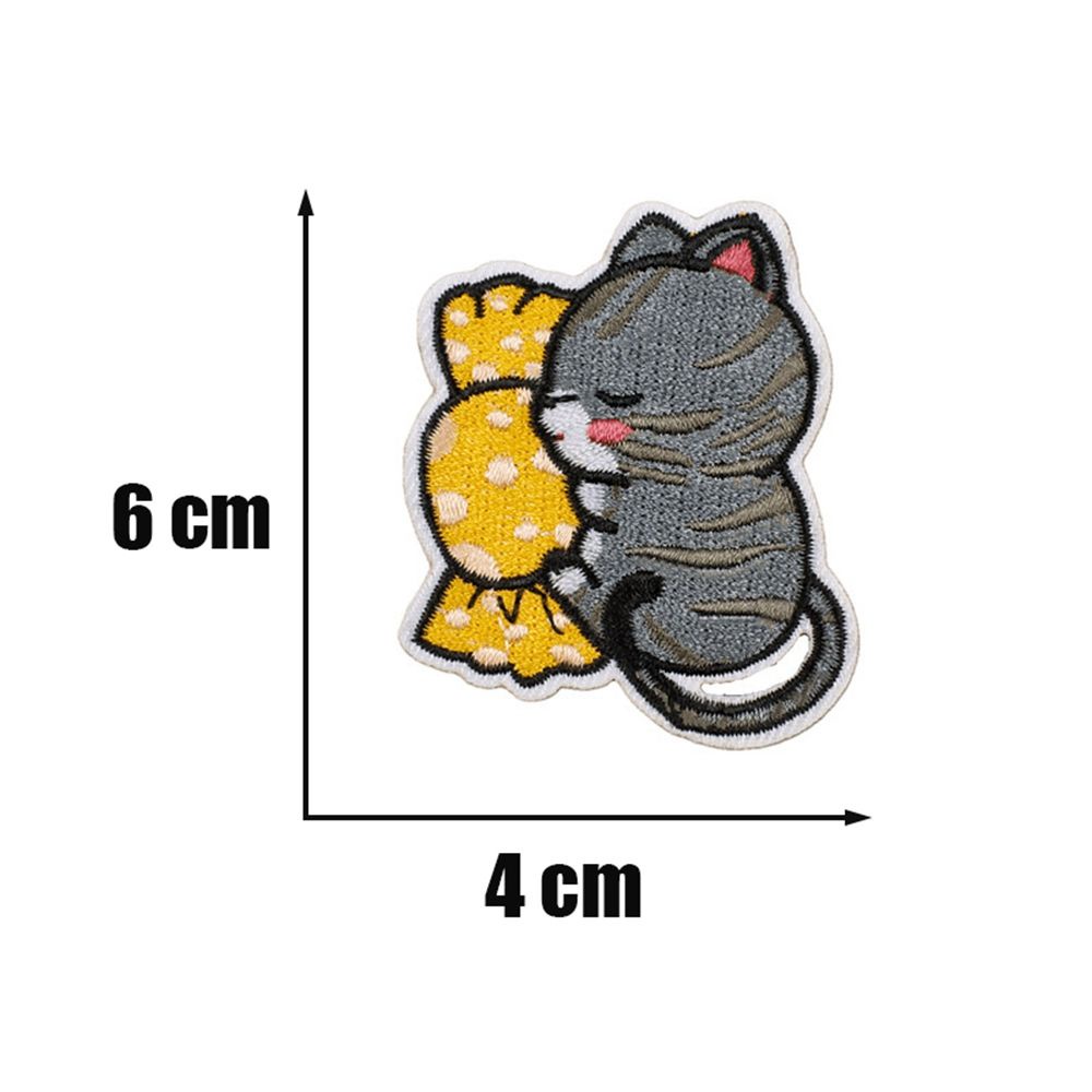 1 miếng vá thêu hình mèo hoạt hình trang trí quần áo cho bé DIY