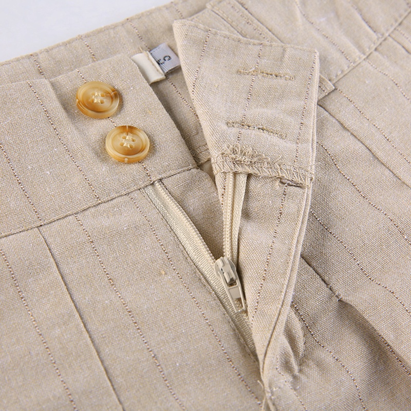 Brroa Chân Váy Kaki Mini Xếp Ly Cài Nút Phối Ren Hai Lớp Phong Cách Harajuku Cổ Điển Đường Phố Cho Nữ