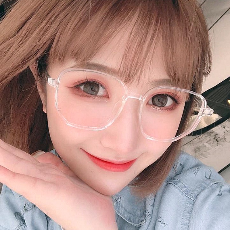 Mắt Kính Gọng Trong Suốt Chống Ánh Sáng Xanh Phong Cách Hàn Quốc