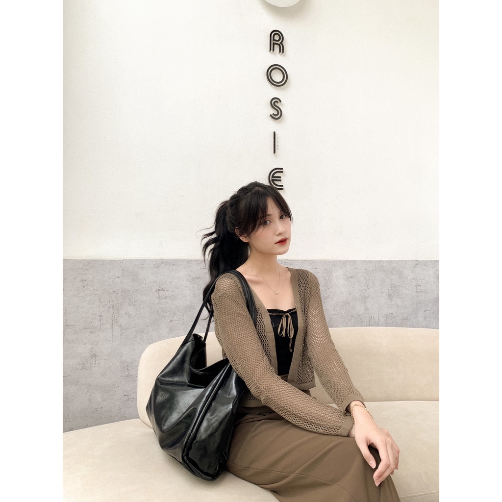 Áo cardigan len lưới dây buộc A2399 SUSTORE